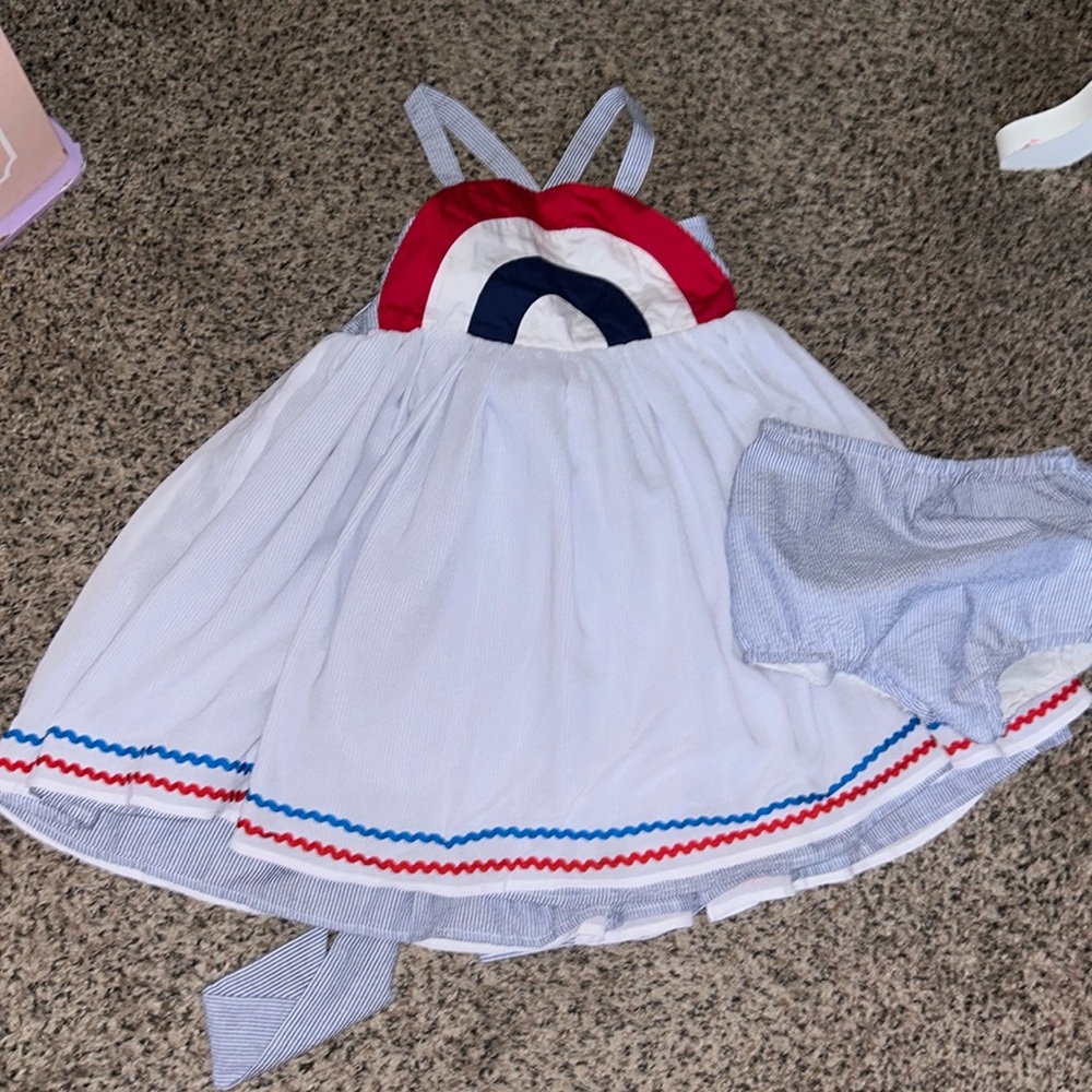Girls 8 Smocked Sweets Gorgeous Red, White & Blue patriotic set!!